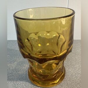 Anchor Hocking Amber Georgian Honeycomb Thumbprint 4" Juice Tumbler